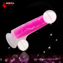 Dildo Colorful Soft Rubber Silicone Artificial Sex Toy Penis (DYAST095)